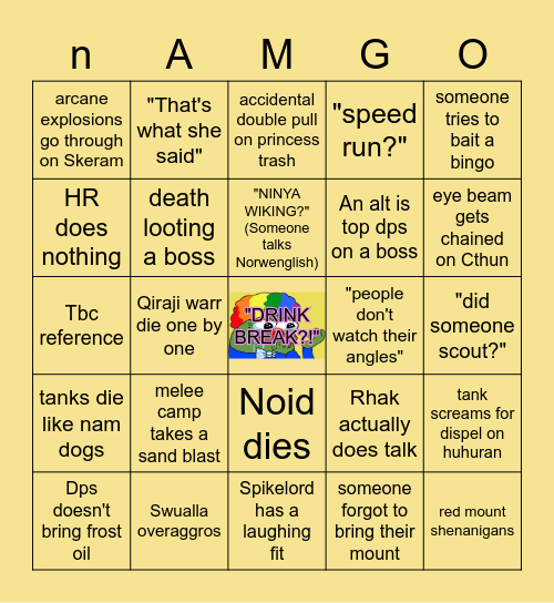 AQ40 nAMGO Bingo Card