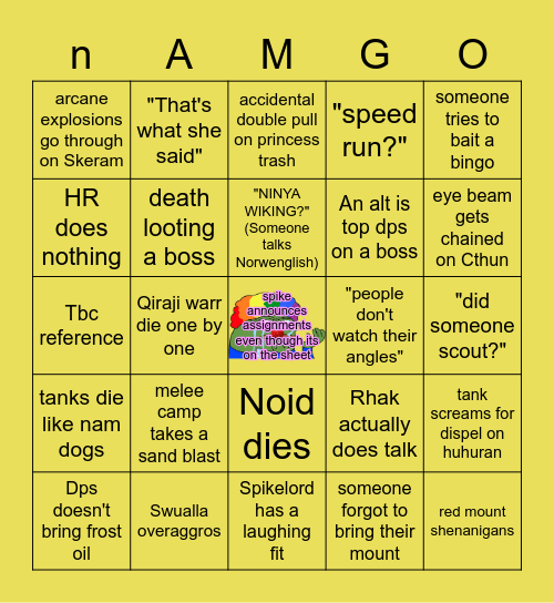 AQ40  nAMGO Bingo Card