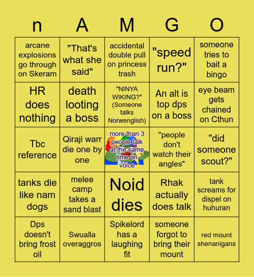 AQ40 nAMGO Bingo Card