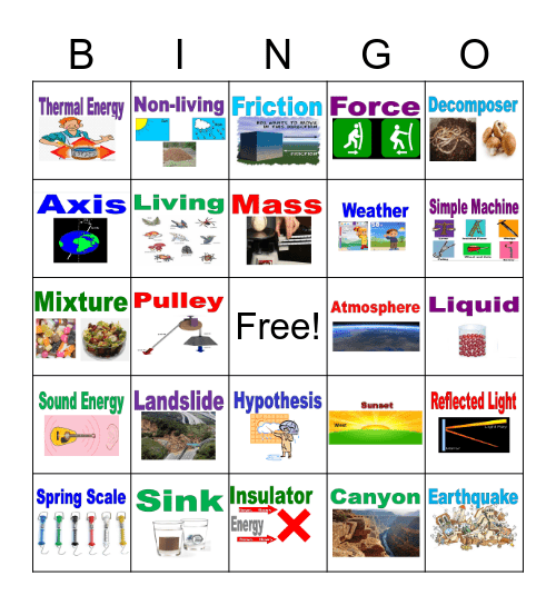Science Vocab Bingo Card