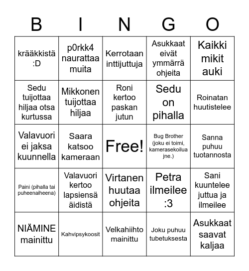 BUG BROTHER 2021 VIP BINGO v2 Bingo Card