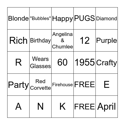 Birthday Bingo Card