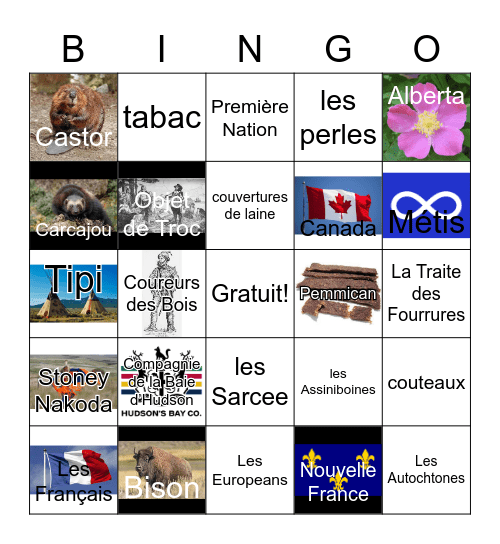 BINGO : Le Passé de l'Alberta Bingo Card
