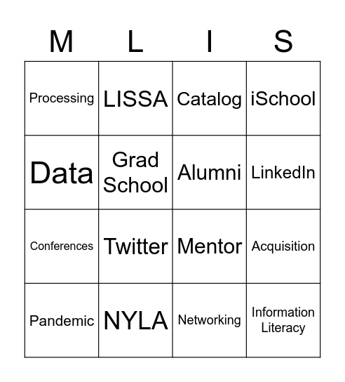 LISSA LNO Bingo Card