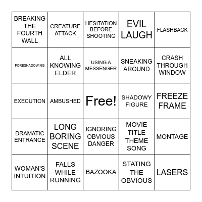 Virtual BingoFlix: The Legend of Boggy Creek (1972, G) Bingo Card