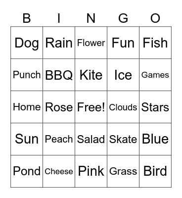 Stone Canyon SpringBingo Card