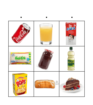 Food quantifiers Bingo Card