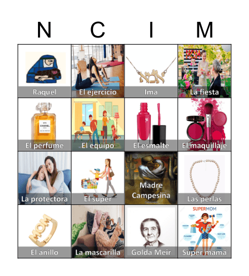 Mother´s day NCIM Bingo Card