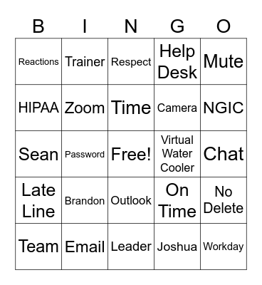 Day 1 Bingo for ESRs Bingo Card