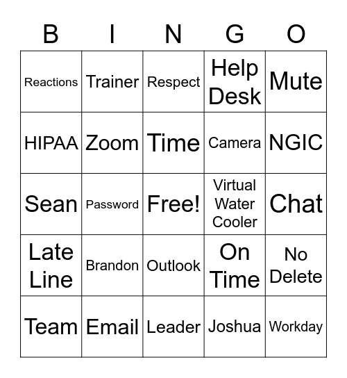 Day 1 Bingo for ESRs Bingo Card