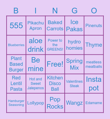 ULTIMATE Chronicle Kitchen bing-AYO Bingo Card