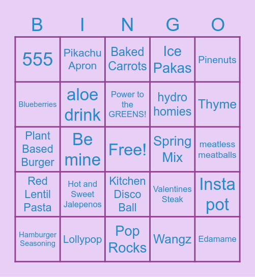 ULTIMATE Chronicle Kitchen bing-AYO Bingo Card