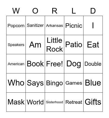 Women Retreat 2021 Bingo Card
