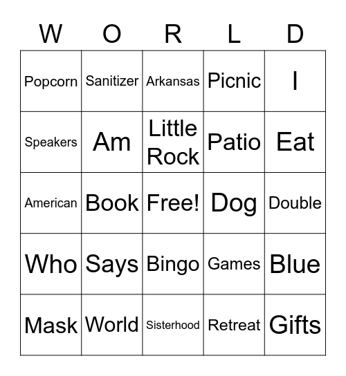 Women Retreat 2021 Bingo Card