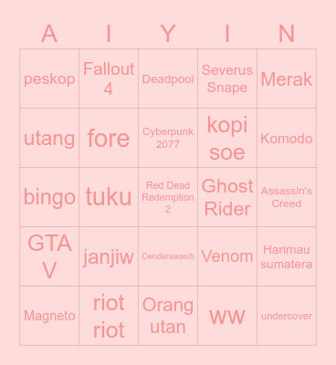 mau bingo Card