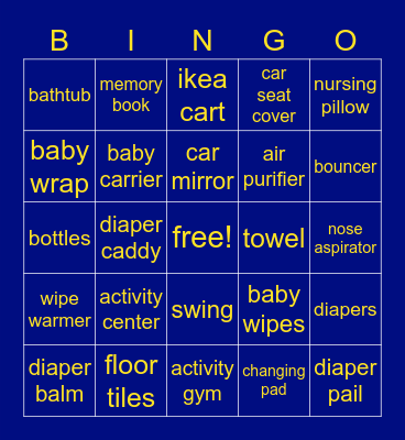Peanut Bingo Card