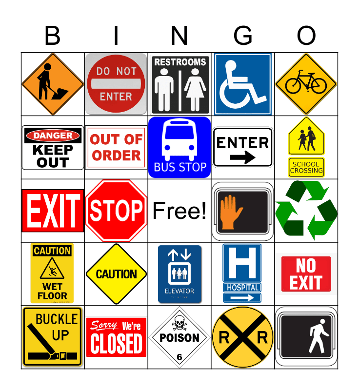 Community Signs Bingo Card