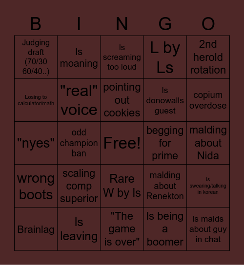 msi bingo 2 day3 Bingo Card