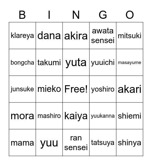kintsugi bingo Card