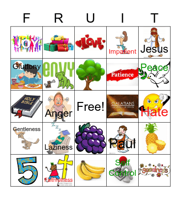 Fruit of the Spirit or Not? Bingo Card