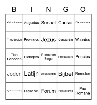 Romeinen Bingo 1 Bingo Card