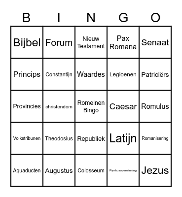 Romeinen Bingo 2 Bingo Card