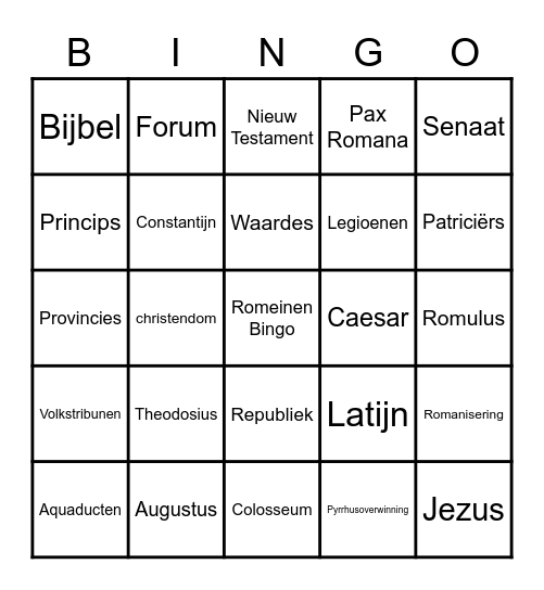 Romeinen Bingo 2 Bingo Card