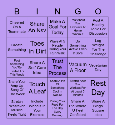Team Recess - Week 4 Bingo Card