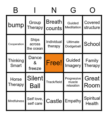 Jasper Mountain Bingo Card