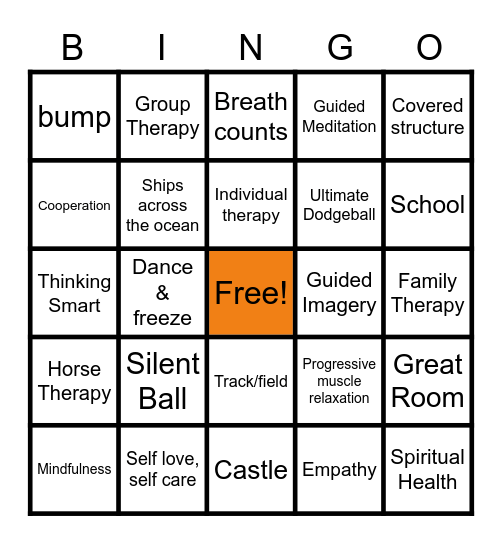 Jasper Mountain Bingo Card