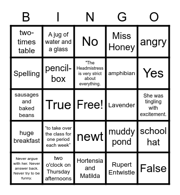 Q4W8- Wednesday: Ch.12 Comprehension Bingo Card