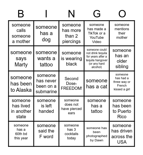 I've been Vaccinated! Bingo Card