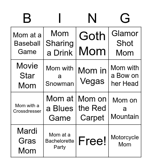 Mother's Day Bingo Card