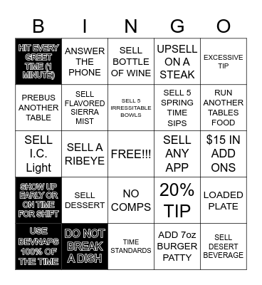 SERVER BINGO Card