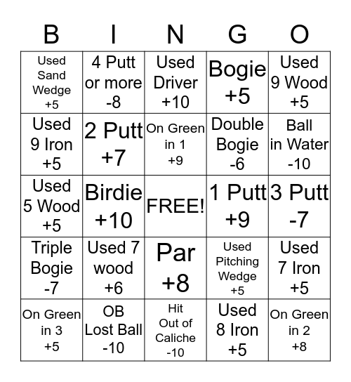 BLINGO Bingo Card