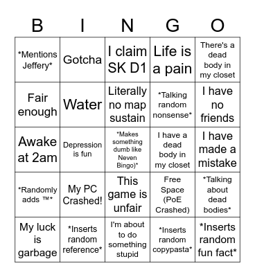Neven Bingo Card
