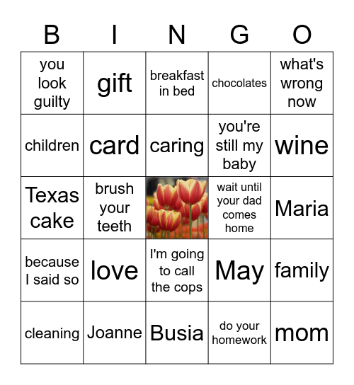 Mother's Day Bingo Card