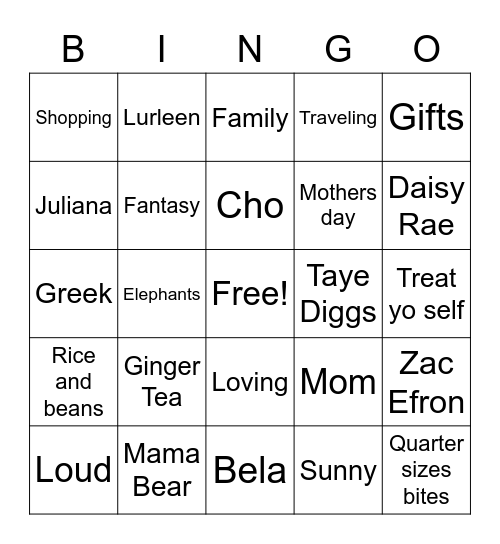 Mothers Day 2021 Bingo Card