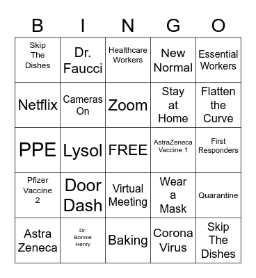 COVID-19 BINGO Card