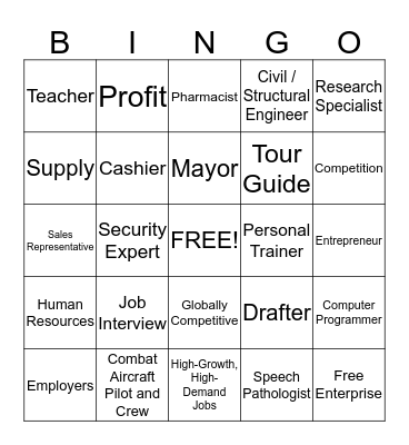 Junior Achievement: "Our Nation" Bingo Card