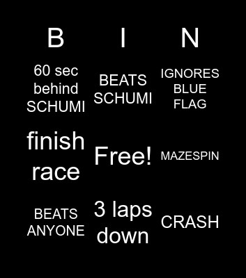 Mazespin Bingo Card