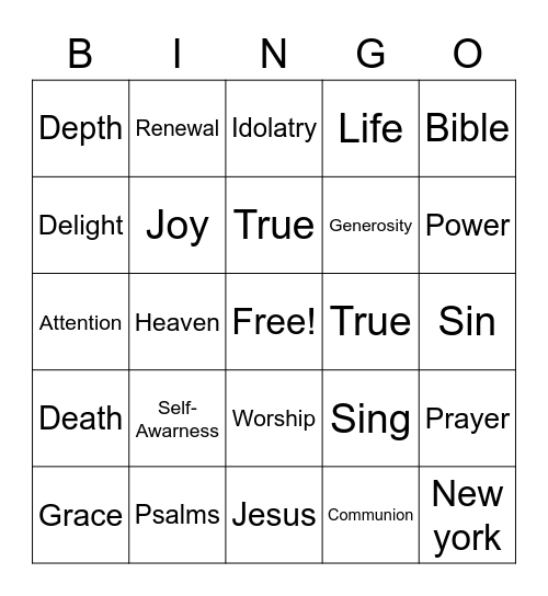 Churchy general Bingo Card