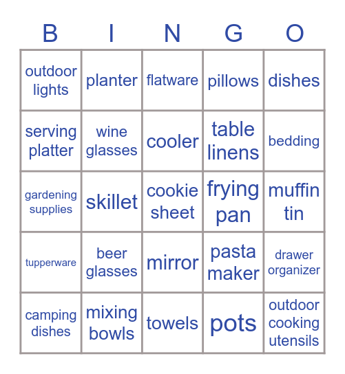 Molly's Bridal Shower Bingo Card