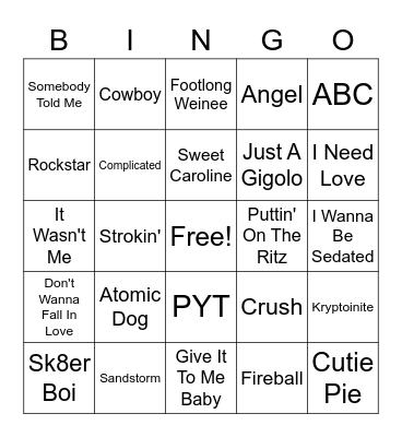 Super CJ's Bingo Card