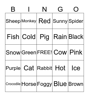 BSL Bingo Card