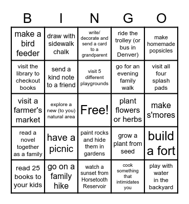 REAL Moms Summer Bingo! Bingo Card