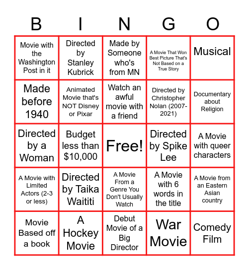 JuiceMedia Summer Watch Challenge! Bingo Card