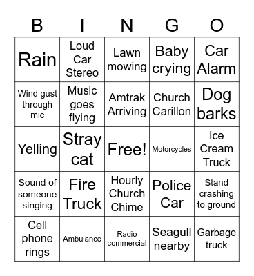 Outdoor Orchestra Bingo Card