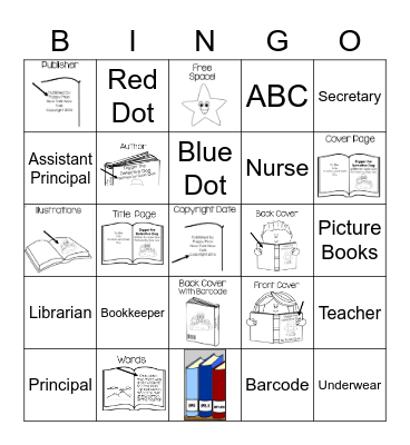 Parts of a Book Bingo Card