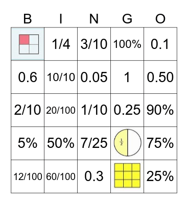 Fraction Bingo Card